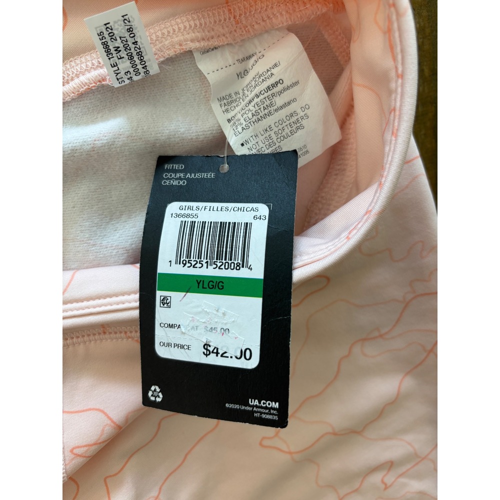 Under Armour Girls Pink Camo HeatGear Athletic Leggings Tights Youth Large NEE - Picture 4 of 5
